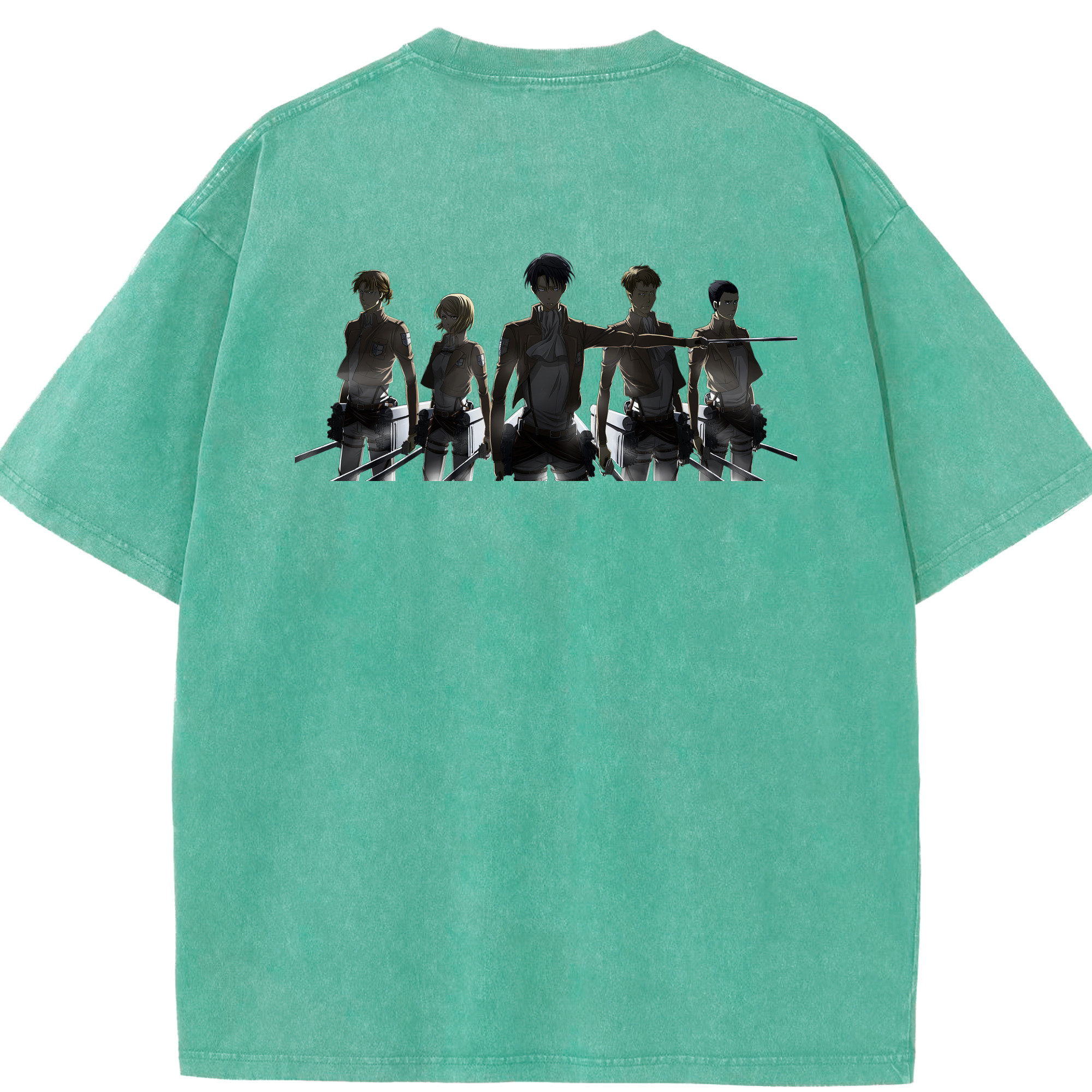 （画像用） 進撃の巨人 Attack on Titan 綿100% ヴィンテージ風 半袖Tシャツ（背面プリント）